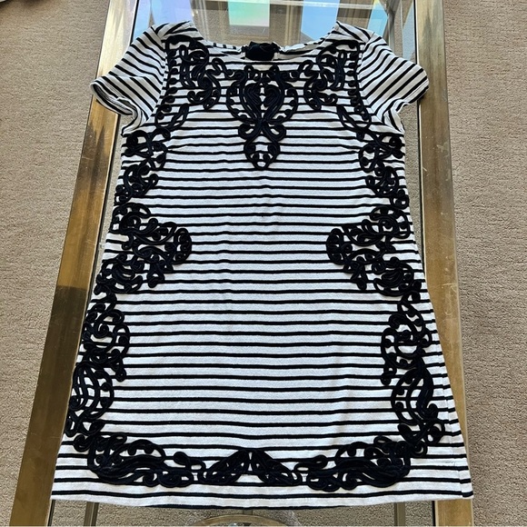 Anthropologie Black and White Boxy Embellished Tunic - Picture 10 of 12